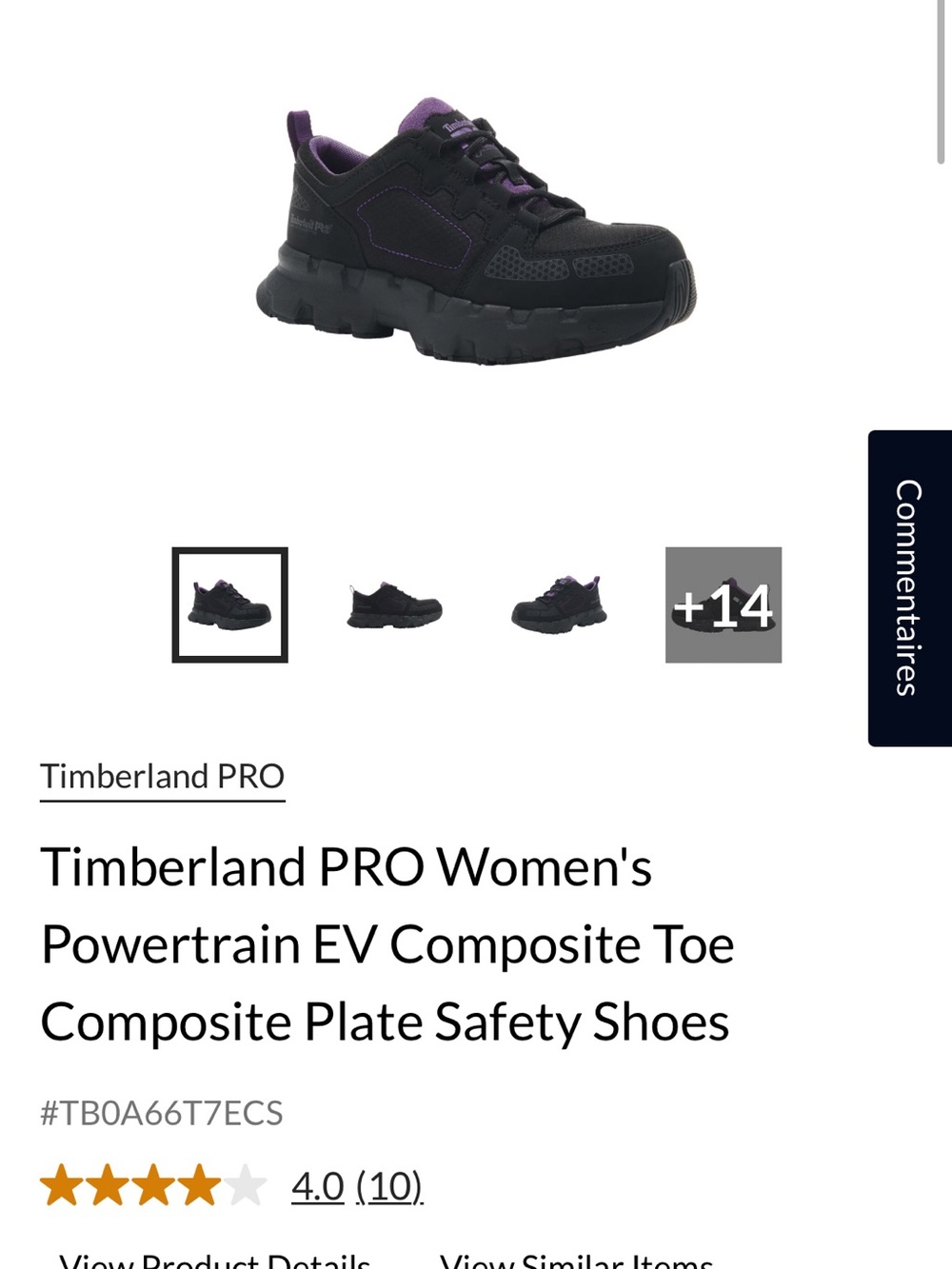 Timberland Black Athletic Safety Sneakers with Purple Accents